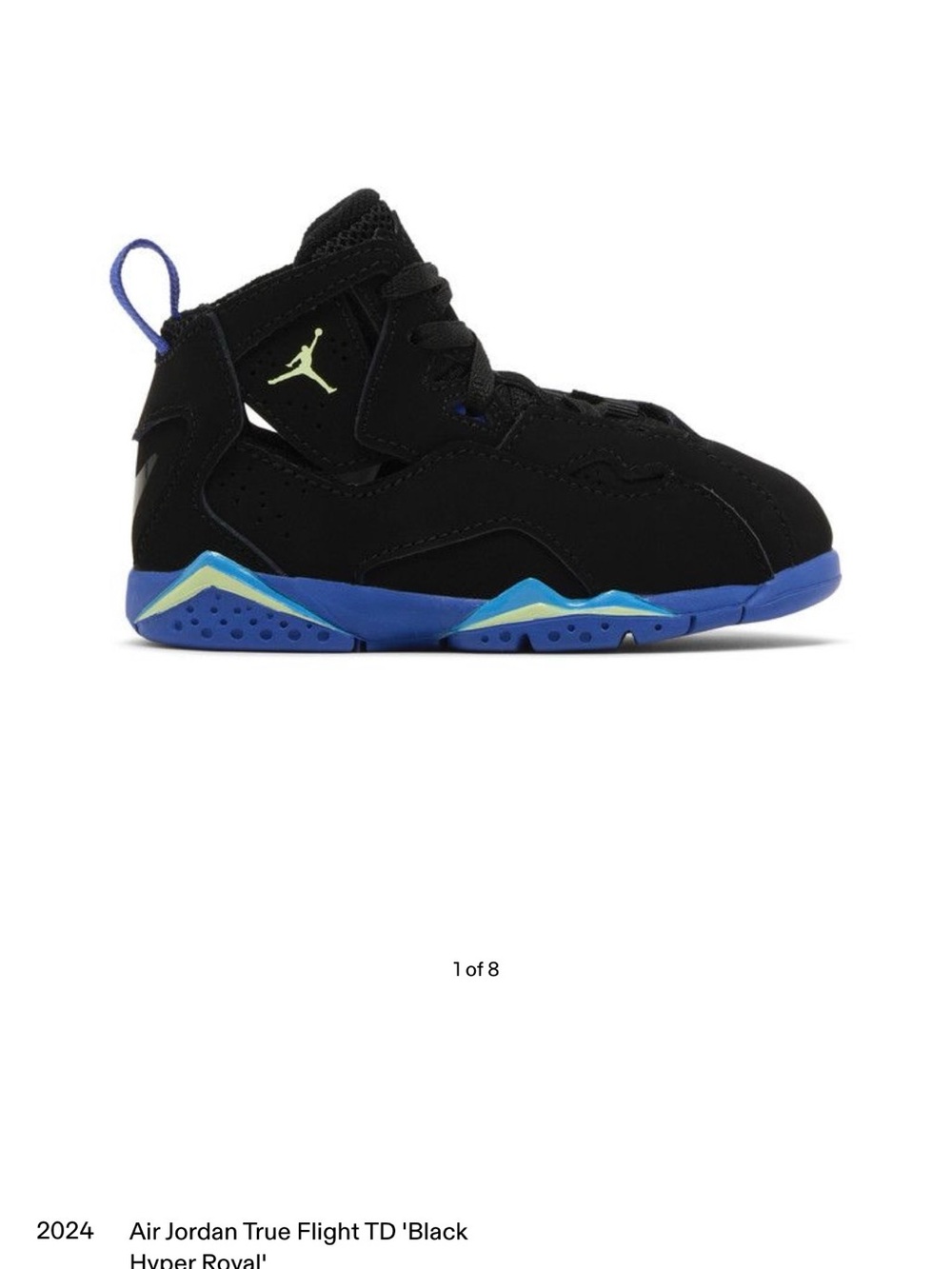 Jordan True Flight TD Kids Basketball Shoes - Black/Hyper Royal